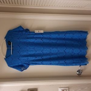 NWT, Laundry by Shelli Segal Curacao Blue Lace Dress